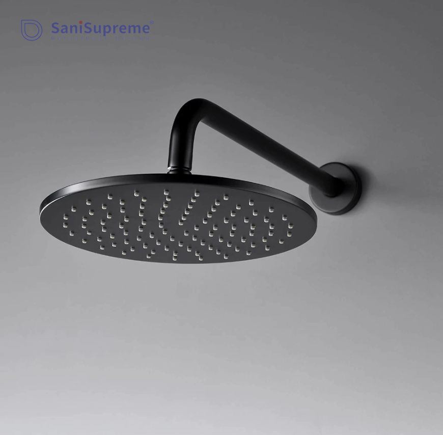 SaniSupreme® Doucheset Montana 8 inch / 20cm regendouche rond 2-weg zwart inbouw