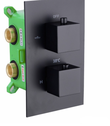 VoordeelPaleis® Thermostatische Doucheset Manhattan Premium 12 inch 30 cm regendouche vierkant 2-weg zwart inbouw