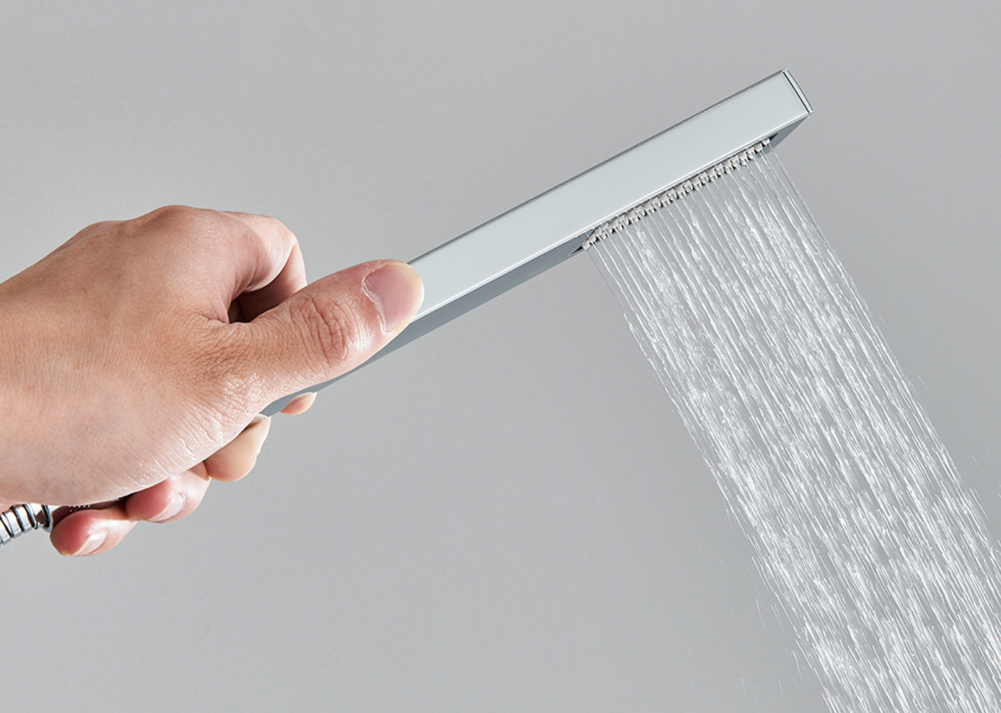 SaniSupreme Turijn handdouche smal rechthoek Messing chroom luxe zware kwaliteit