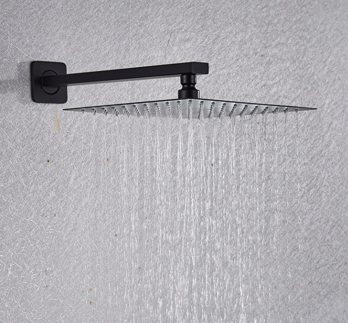 SaniSupreme Doucheset Costa Rica 8 inch regendouche vierkant 2-weg zwart inbouw