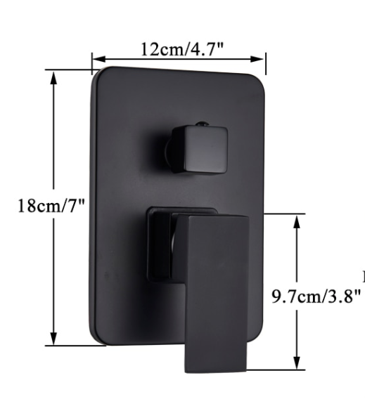 SaniSupreme Doucheset Costa Rica 8 inch regendouche vierkant 2-weg zwart inbouw