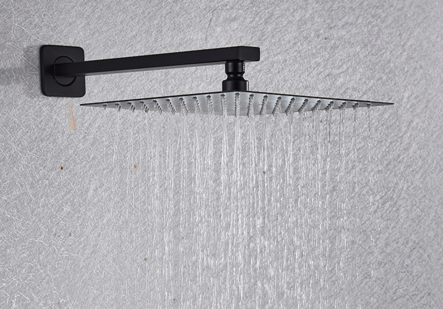 VoordeelPaleis® Doucheset Santiago 20 cm regendouche vierkant 2-weg zwart inbouw