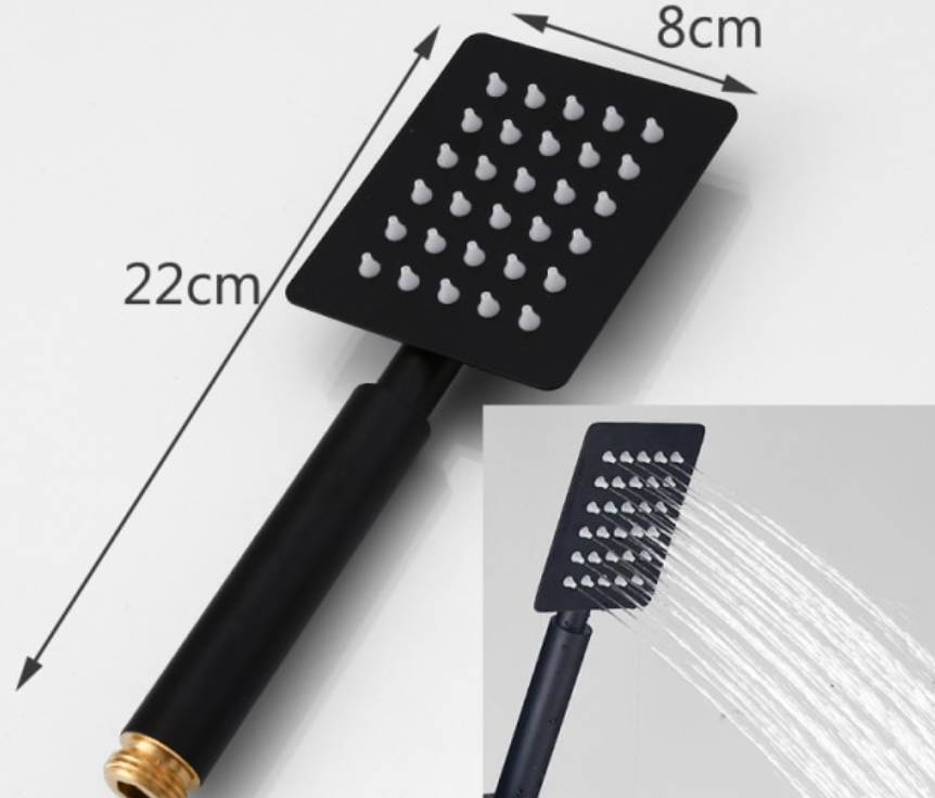 SaniSupreme Brasil handdouche rechthoek zwart RVS