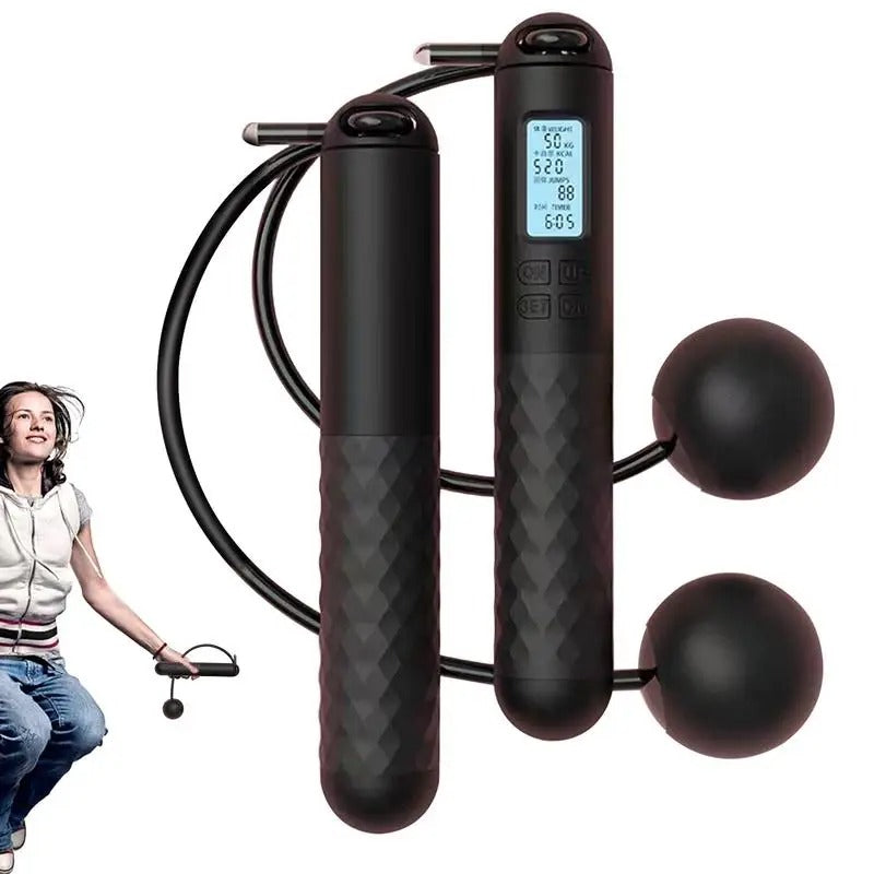 Draadloos Springtouw met Teller – Gewogen Handvatten voor Thuis Cardio Workouts