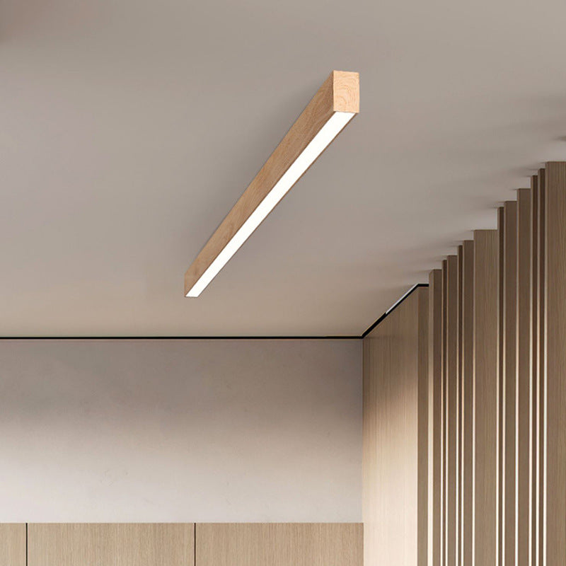 SlimHout LED Plafondlamp – Moderne Opbouwlamp met Houtlook in 3 Maten