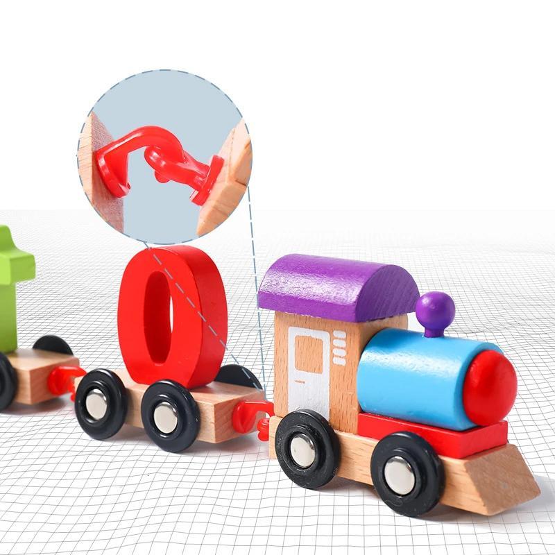 Houten Cijfer Trein – Educatief speelgoed voor peuters, Duurzaam hout voor tellen & sorteren