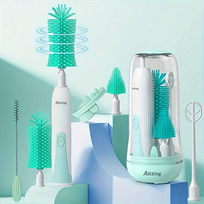 Elektrische Flesborstel – UV Sterilisatie, Siliconen en ABS – Ideaal voor Hygiënische Babyverzorging