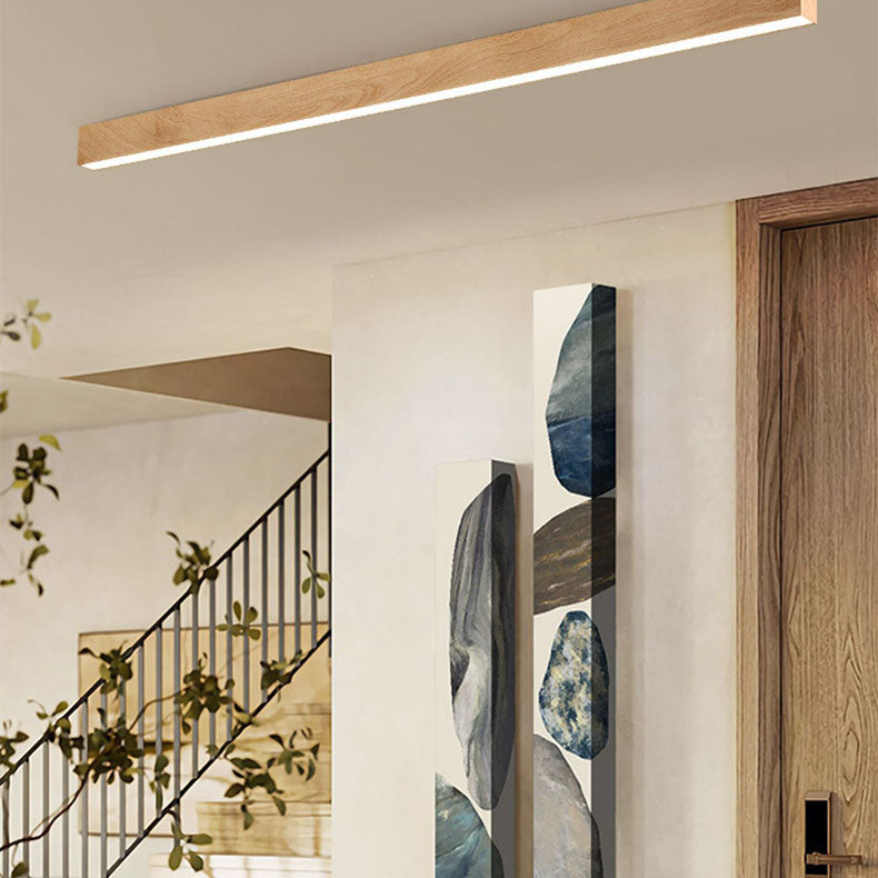 SlimHout LED Plafondlamp – Moderne Opbouwlamp met Houtlook in 3 Maten