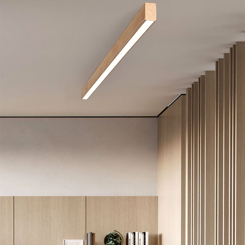 SlimHout LED Plafondlamp – Moderne Opbouwlamp met Houtlook in 3 Maten