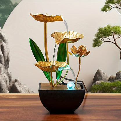 Lotus Binnenfontein met LED-verlichting – Rustgevend Watereffect voor Ontspanning