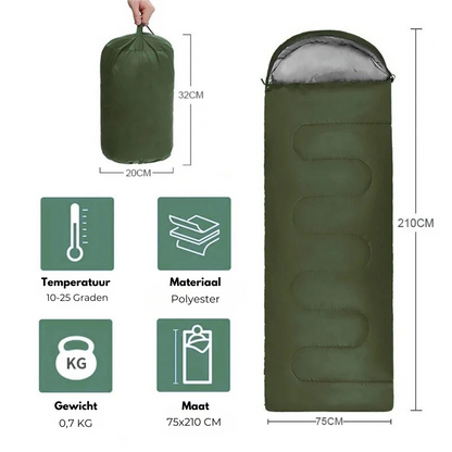 Outdoor Slaapzak – 10 t/m 25°C | Comfortabel en Ademend