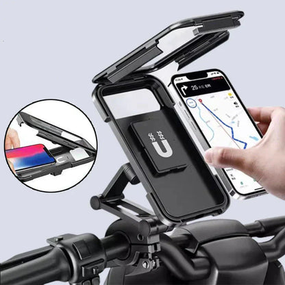 RideCharge Pro – Waterdichte Telefoonhouder met USB- en 15W Draadloos Opladen voor Fiets en E-Bike