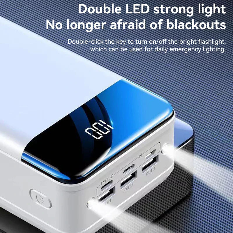100.000mAh Ultra-Hoge Capaciteit Power Bank – Super Snelle Oplading voor Telefoons, Tablets & Laptops