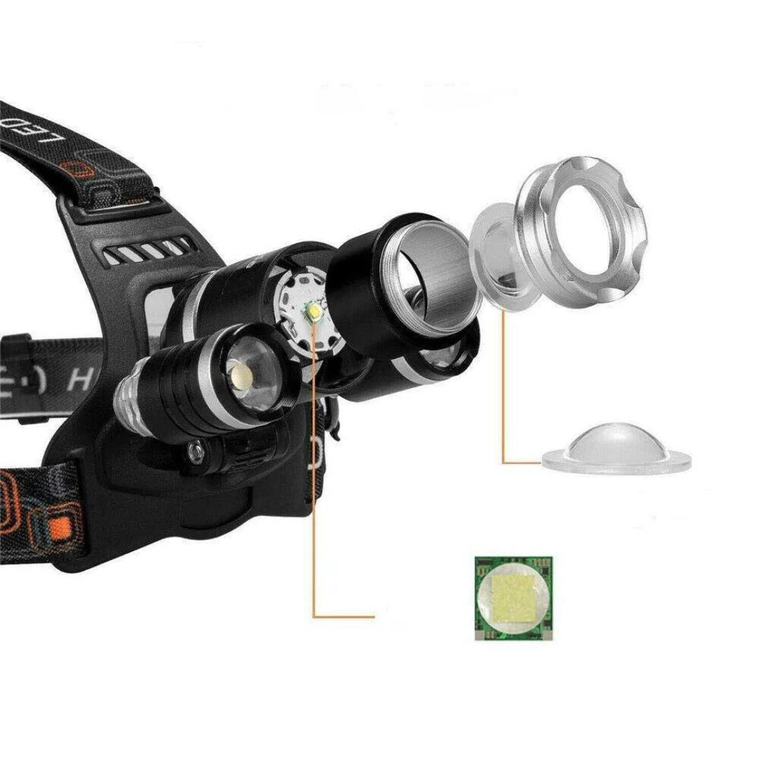 Heldere LED Hoofdlamp - Oplaadbaar & Waterdicht voor Outdoor Avonturen