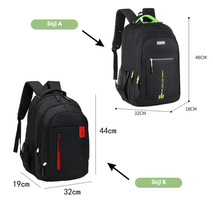 Stijlvolle Nylon Rugzak - Gequilte Laptopvak & Moderne Tassel