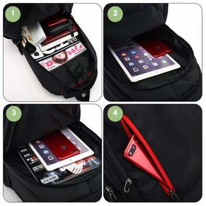 Stijlvolle Nylon Rugzak - Gequilte Laptopvak & Moderne Tassel