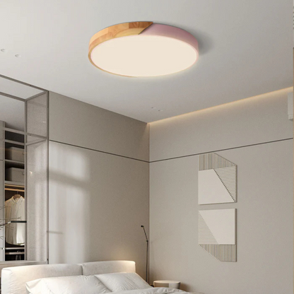 Scandinavische LED Plafondlamp met Hout – Stijlvolle Plafonnière voor Sfeervolle Verlichting