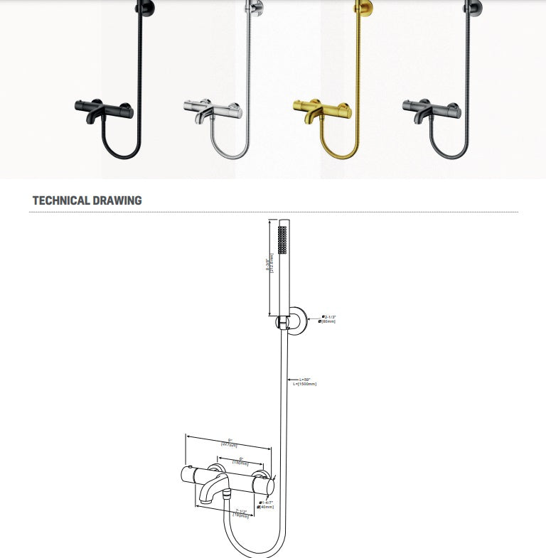 SaniSupreme Aloni thermostatische Bad/douchekraan - Gunmetal Grijs