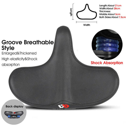 Brede Ergonomische Fietszadel – Comfortabel Zadel met Schokdemping voor Stads- en Mountainbikes
