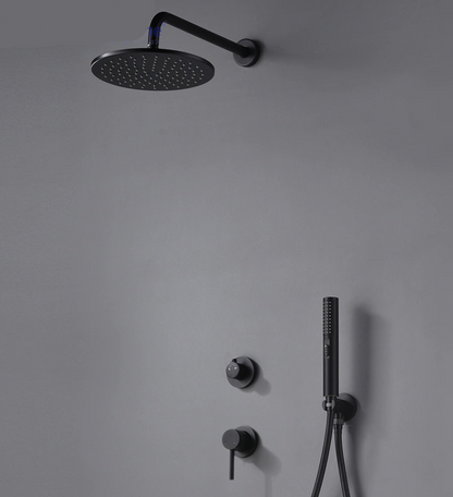 VoordeelPaleis® Doucheset Montana 10 inch / 25 cm regendouche rond 2-weg zwart inbouw