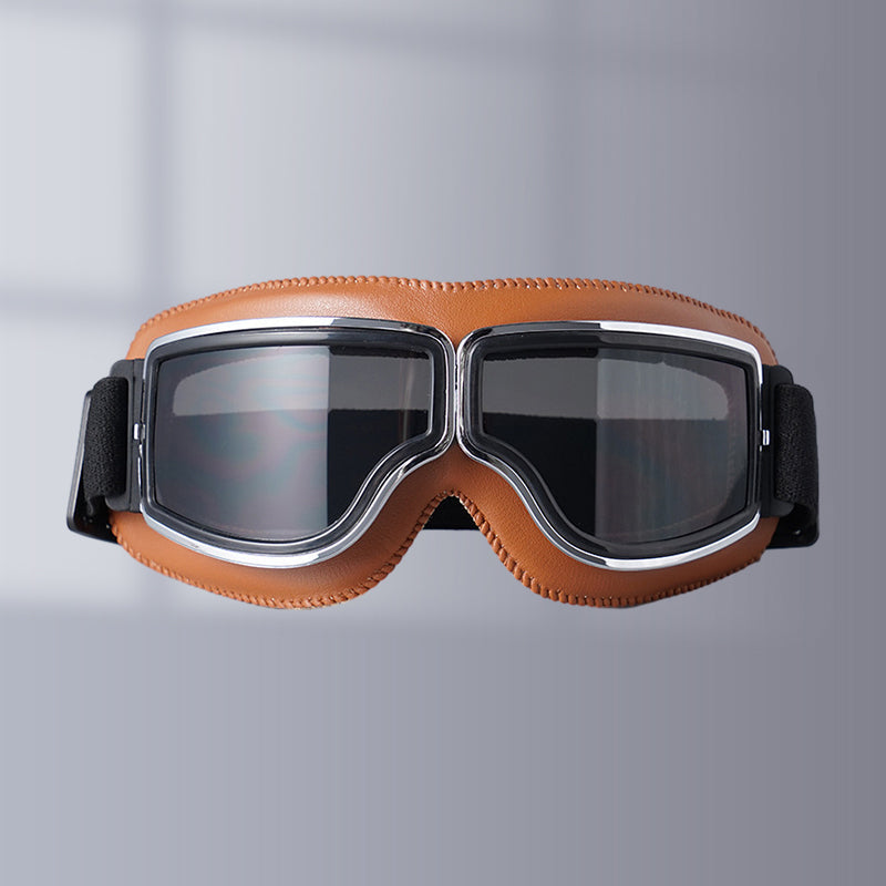 RoadRider | Vintage Motorbril met Verwisselbare Lenzen en Comfortpadding
