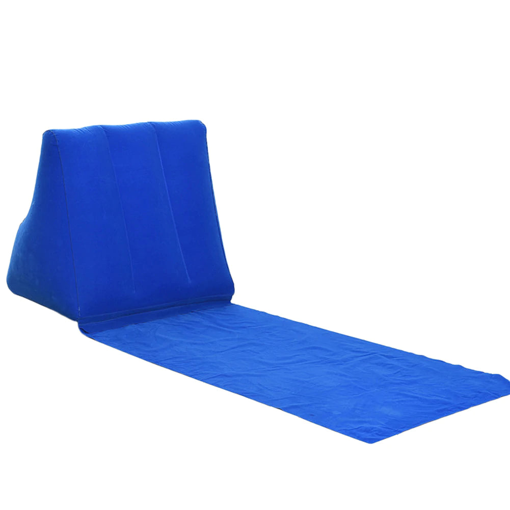 Opblaasbaar strandlaken met rugsteun