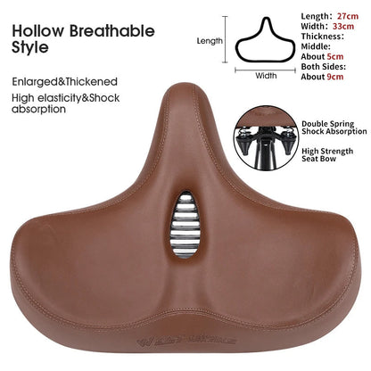 Brede Ergonomische Fietszadel – Comfortabel Zadel met Schokdemping voor Stads- en Mountainbikes