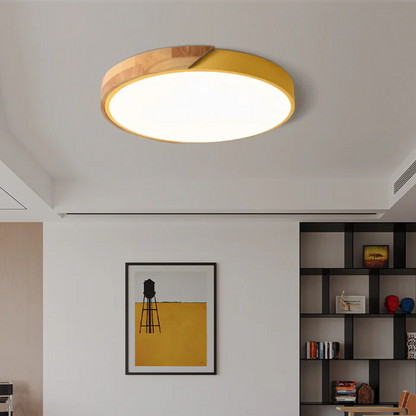 Scandinavische LED Plafondlamp met Hout – Stijlvolle Plafonnière voor Sfeervolle Verlichting