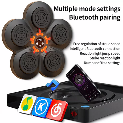 RitmeBox Wandtrainer – Slimme Bluetooth Boksmachine met Muziek & LED-reactie