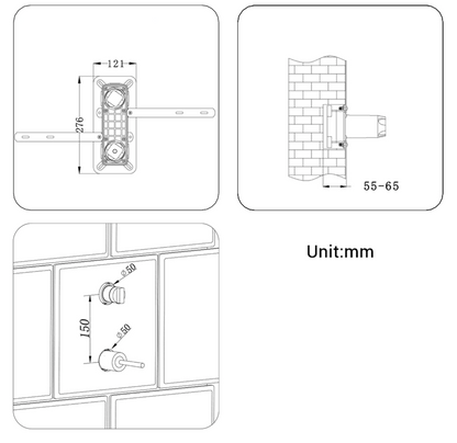 VoordeelPaleis® Doucheset Montana 10 inch / 25 cm regendouche rond 2-weg zwart inbouw