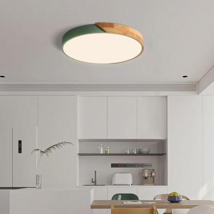 Scandinavische LED Plafondlamp met Hout – Stijlvolle Plafonnière voor Sfeervolle Verlichting