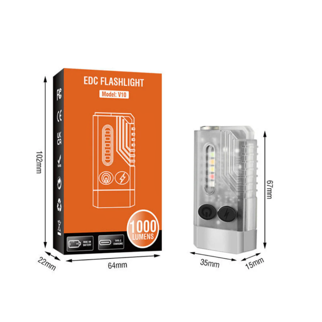 EDC Zaklamp - 1000 LM UV Licht - Oplaadbaar en Draagbaar