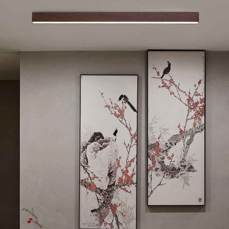 SlimHout LED Plafondlamp – Moderne Opbouwlamp met Houtlook in 3 Maten