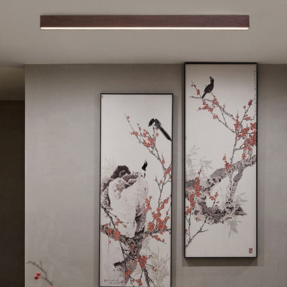 SlimHout LED Plafondlamp – Moderne Opbouwlamp met Houtlook in 3 Maten