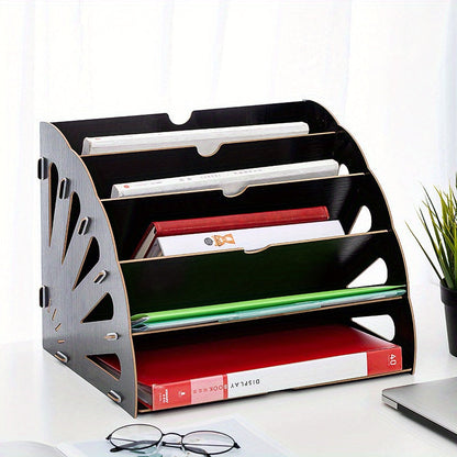 Houten Bureau Organizer met 5 Lagen – Waaierdesign MDF