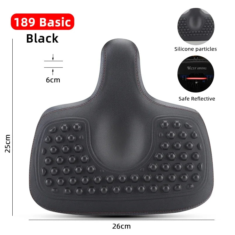 Brede Ergonomische Fietszadel – Comfortabel Zadel met Schokdemping voor Stads- en Mountainbikes
