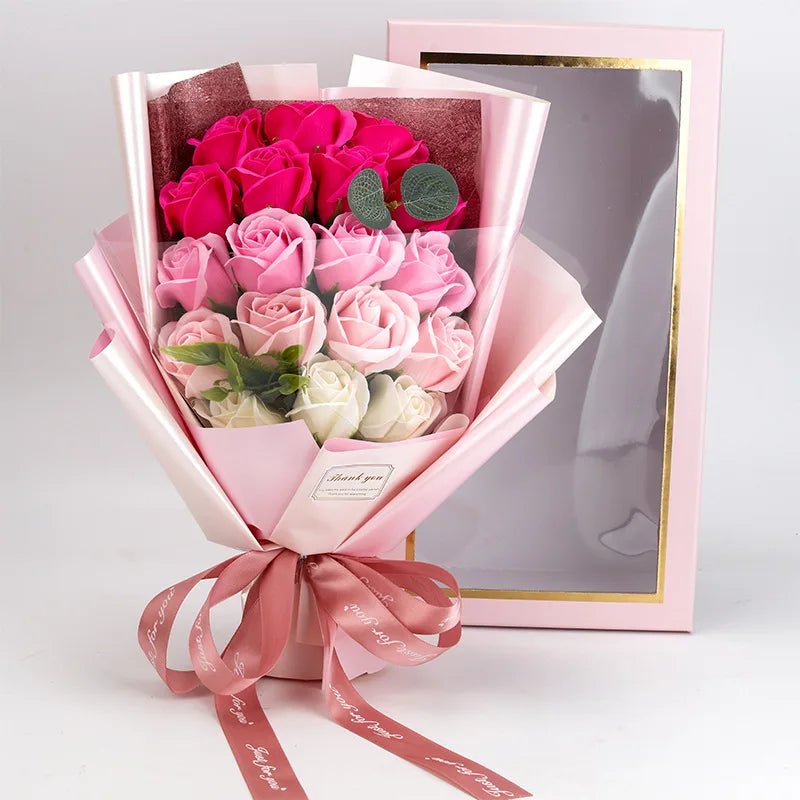 RoosLief zeepbloemen – Duurzaam romantisch boeket met geur en elegantie