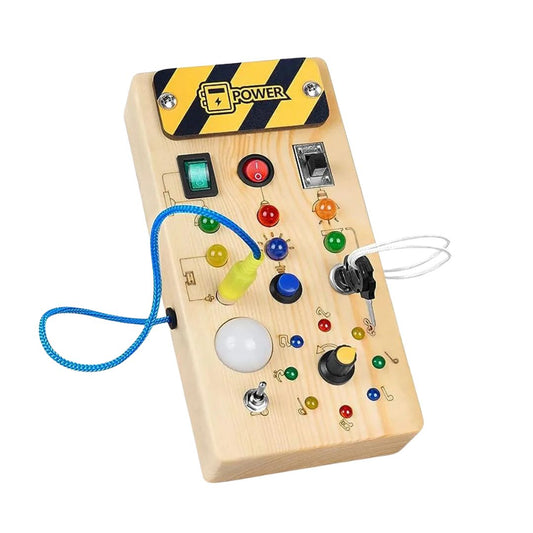 Houten Drukbord – Interactief Speelpaneel voor Peuters, Ondersteunt Motorische Vaardigheden