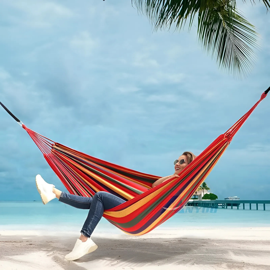 BuitenRelax Canvas Hangmat – Comfortabele en Stabiele Hangmat voor Tuin en Camping
