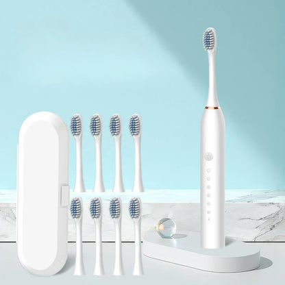 SonicPure Oplaadbare Tandenborstel – Fluisterstil, Krachtig & Inclusief 8 Opzetborstels
