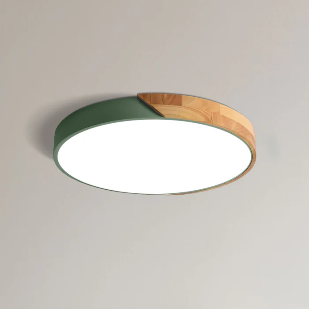 Scandinavische LED Plafondlamp met Hout – Stijlvolle Plafonnière voor Sfeervolle Verlichting