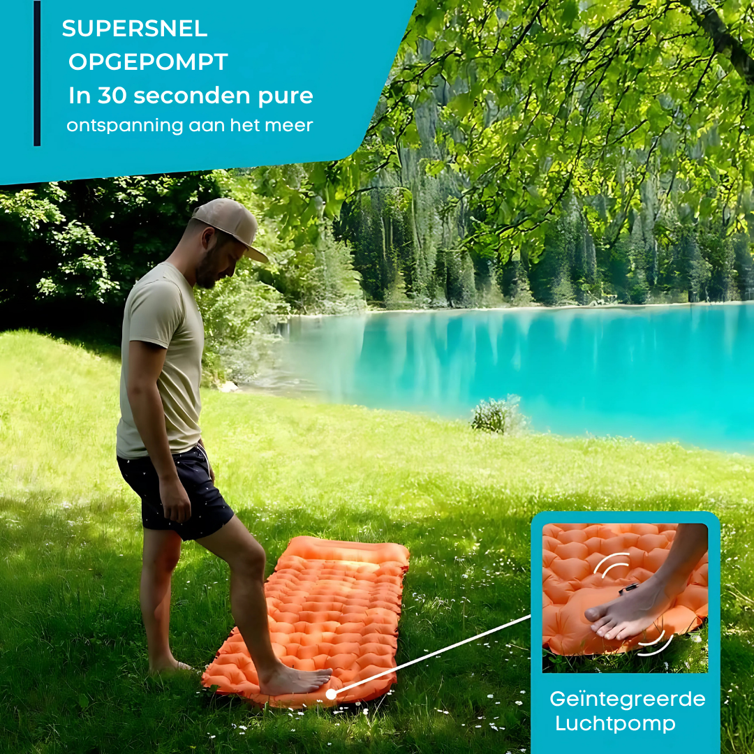 AirLite Zelfopblazend Slaapmatje – Lichtgewicht, Compact & 10 cm Dik Comfort