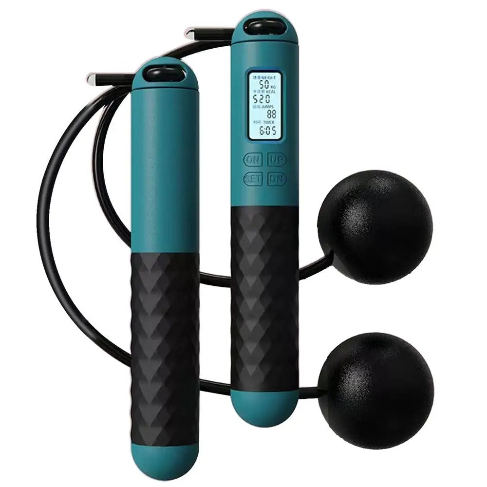 Draadloos Springtouw met Teller – Gewogen Handvatten voor Thuis Cardio Workouts
