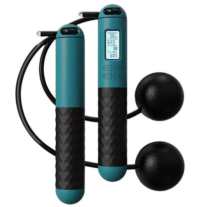 Draadloos Springtouw met Teller – Gewogen Handvatten voor Thuis Cardio Workouts