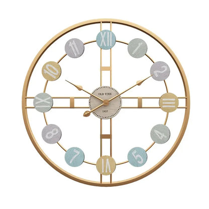 StilTijd – Grote Vintage Wandklok met Romeinse Cijfers en Metalen Frame