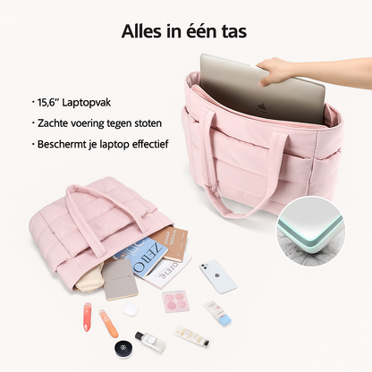 DraagMeega Luxe Dagrugtas – Lichtgewicht, Gewatteerd & Veelzijdig voor Elke Dag