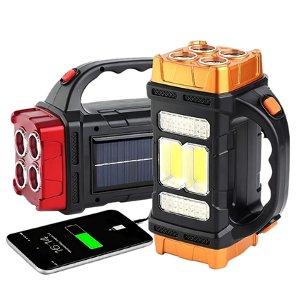 4-in-1 Nood Zaklamp – Powerbank | Oplaadbaar met Zonne-energie