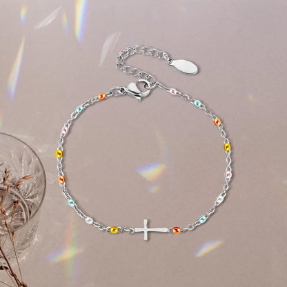Verstelbare Kruisarmband voor Vriendschap & Geloof – Zilver of Goud – Geschenkdoos Optie