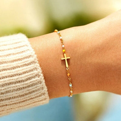 Verstelbare Kruisarmband voor Vriendschap & Geloof – Zilver of Goud – Geschenkdoos Optie