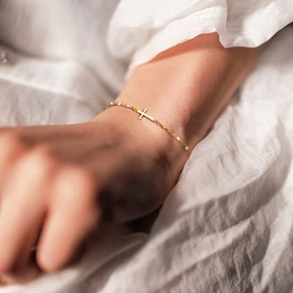 Verstelbare Kruisarmband voor Vriendschap & Geloof – Zilver of Goud – Geschenkdoos Optie